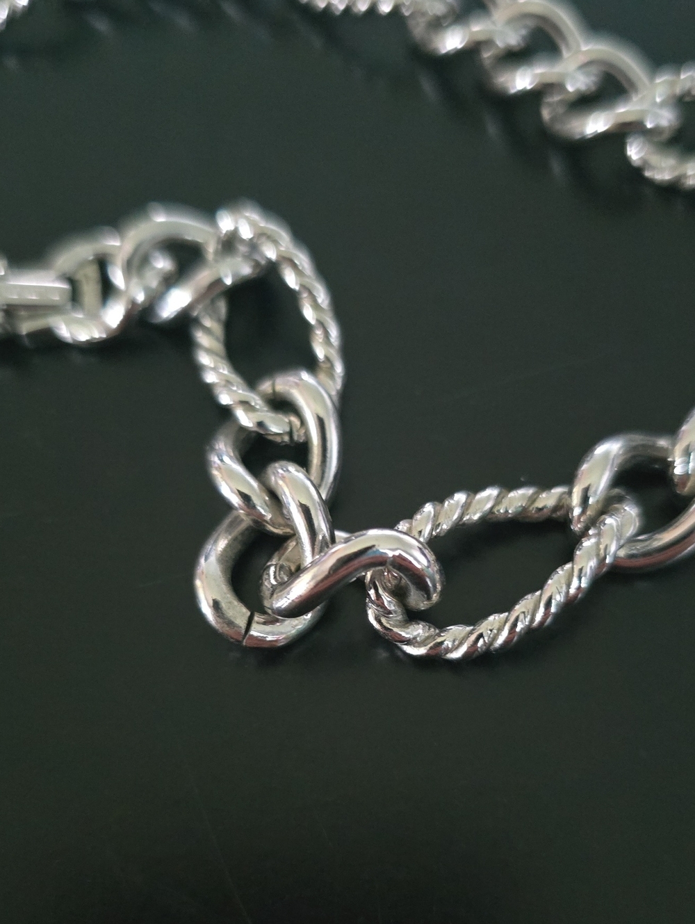 Monet Triple Signed Silver Choker Style Necklace - 16 Inches Long